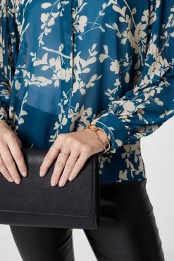 Leaf Print Semi Sheer Blouse