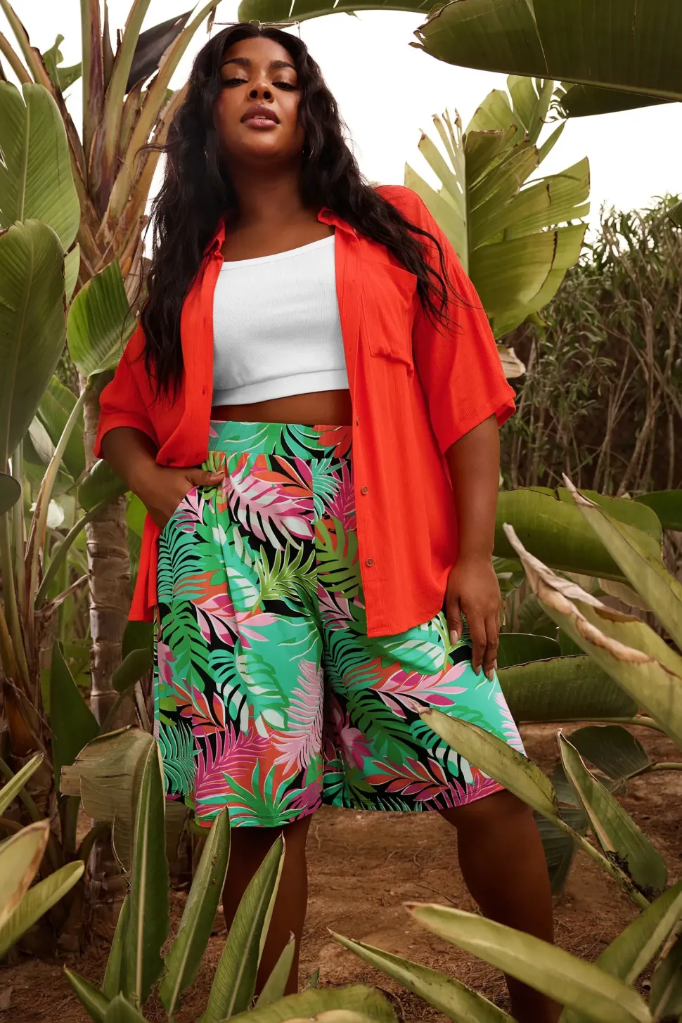 Leaf Print Shorts