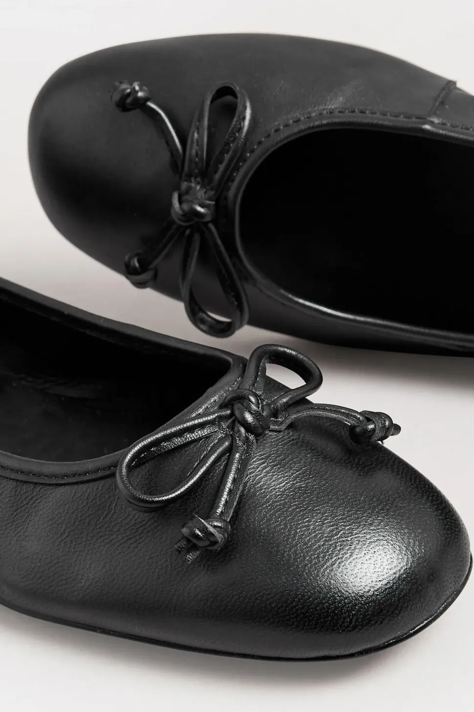 Leather Ballerina Pumps