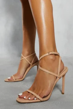 Leather Look Barely There Heels