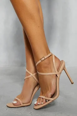 Leather Look Barely There Heels
