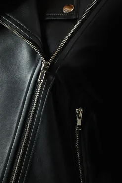 Leather Look Biker Jacket