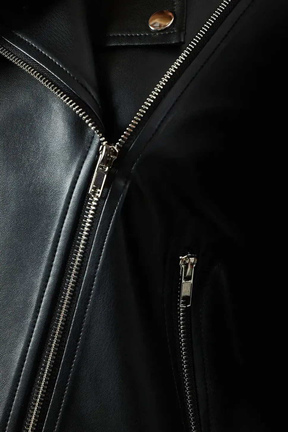 Leather Look Biker Jacket