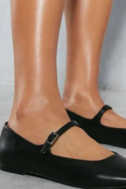 Leather Look Mary Jane Ballet Flats
