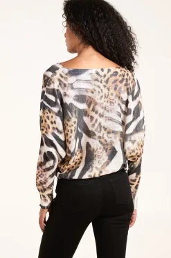 Leopard Abstract Fine Knit Jumper