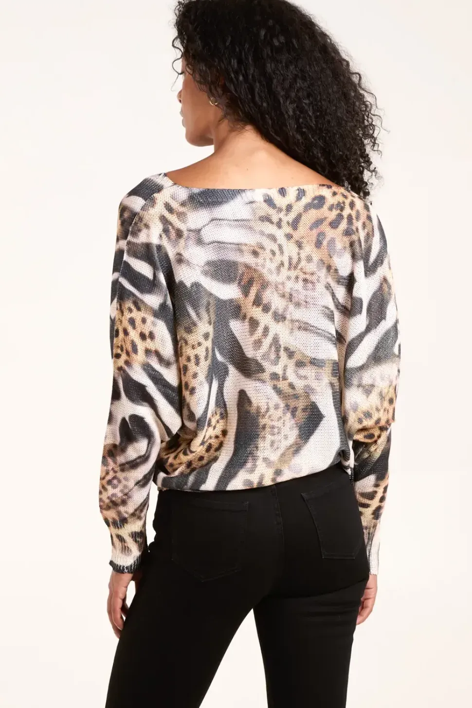 Leopard Abstract Fine Knit Jumper