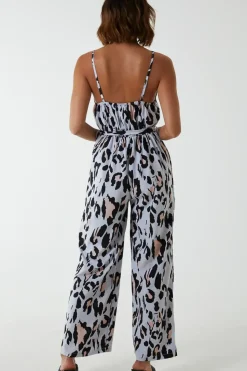 Leopard Belted Jumpsuit