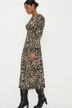 Leopard Keyhole Midi Dress