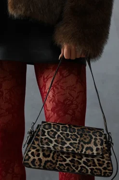 Leopard Leather Look Shoulder Bag