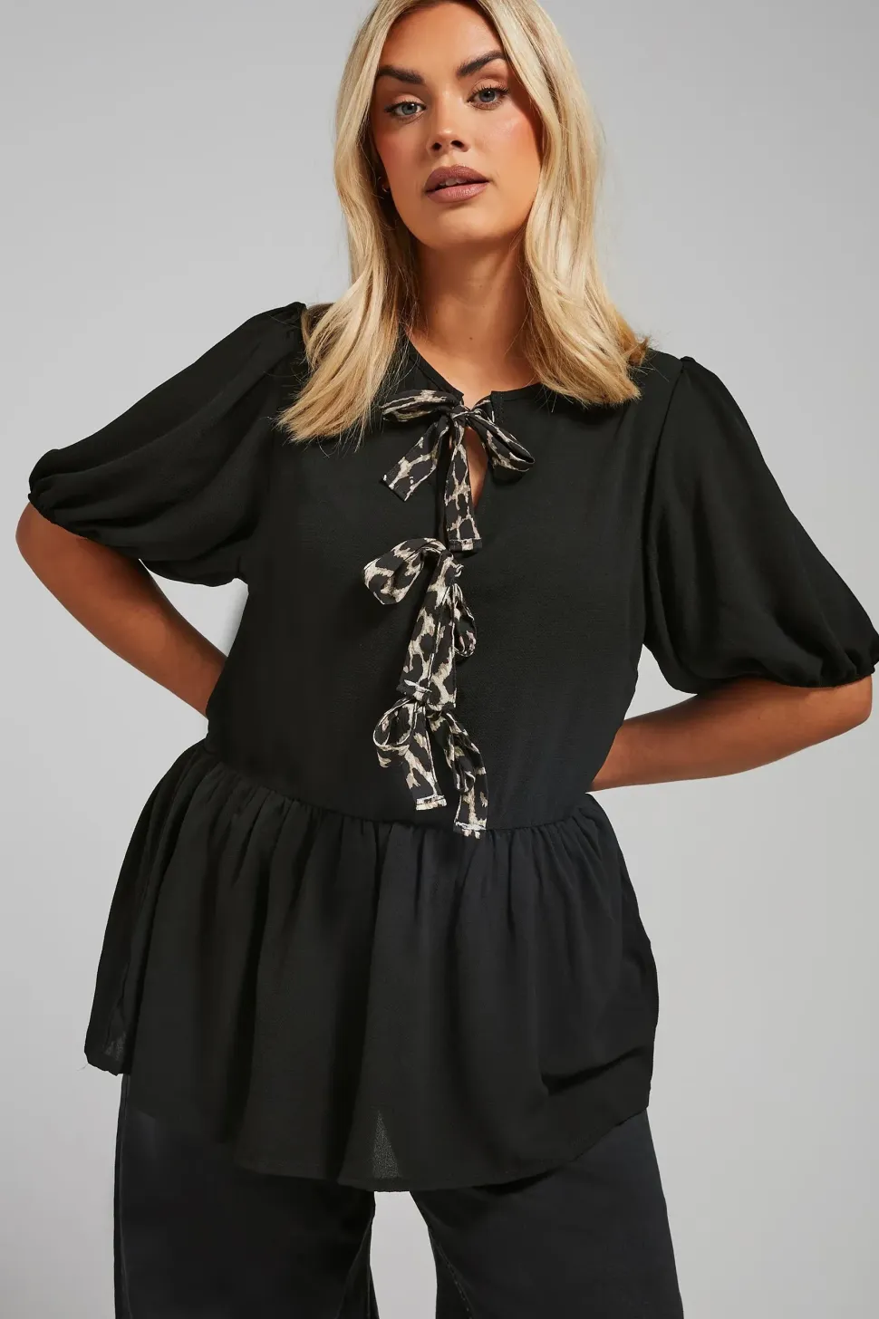 Leopard Print Bow Top
