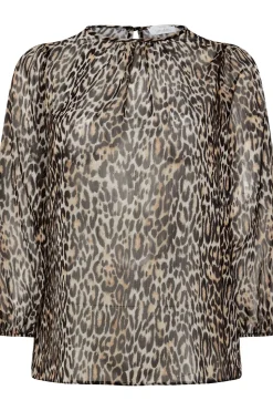 Leopard Print Chiffon Blouse