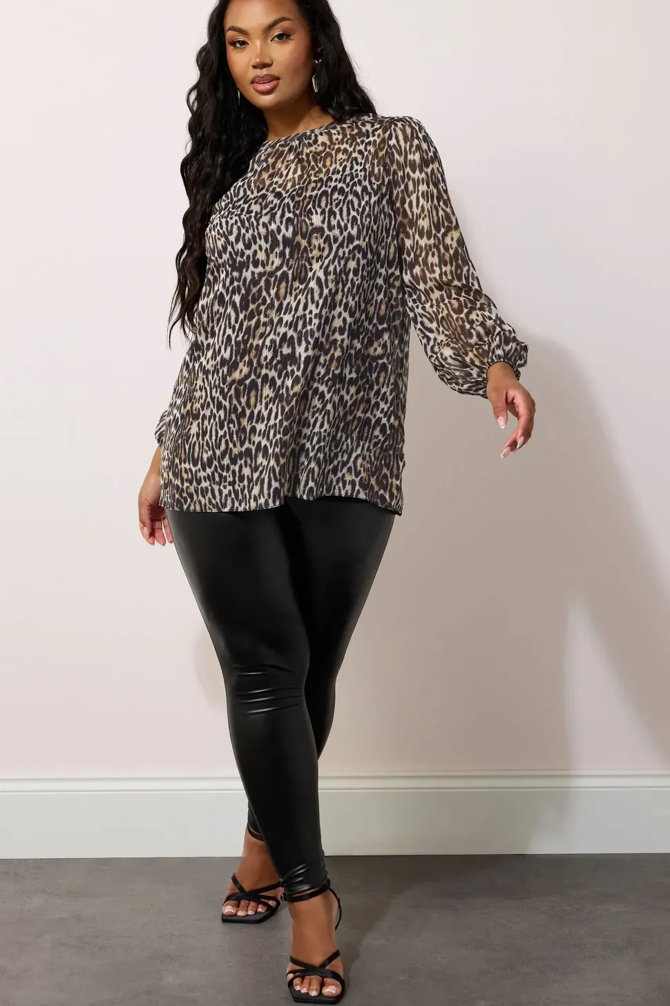 Leopard Print Chiffon Blouse