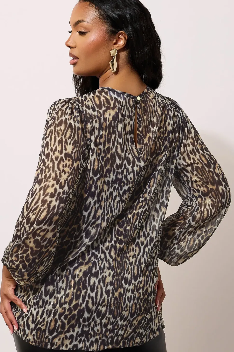 Leopard Print Chiffon Blouse