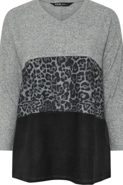 Leopard Print Colourblock Jumper
