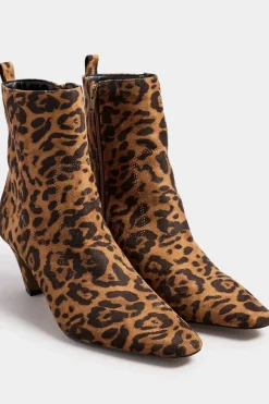 Leopard Print Heeled Ankle Boots