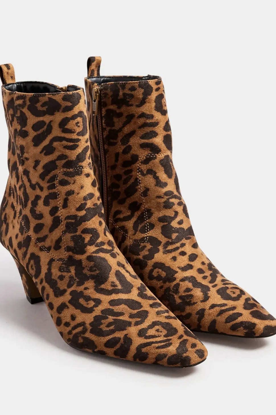 Leopard Print Heeled Ankle Boots