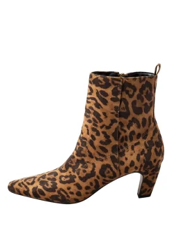 Leopard Print Heeled Ankle Boots