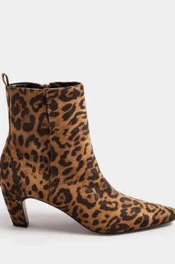 Leopard Print Heeled Ankle Boots