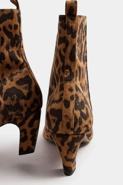 Leopard Print Heeled Ankle Boots