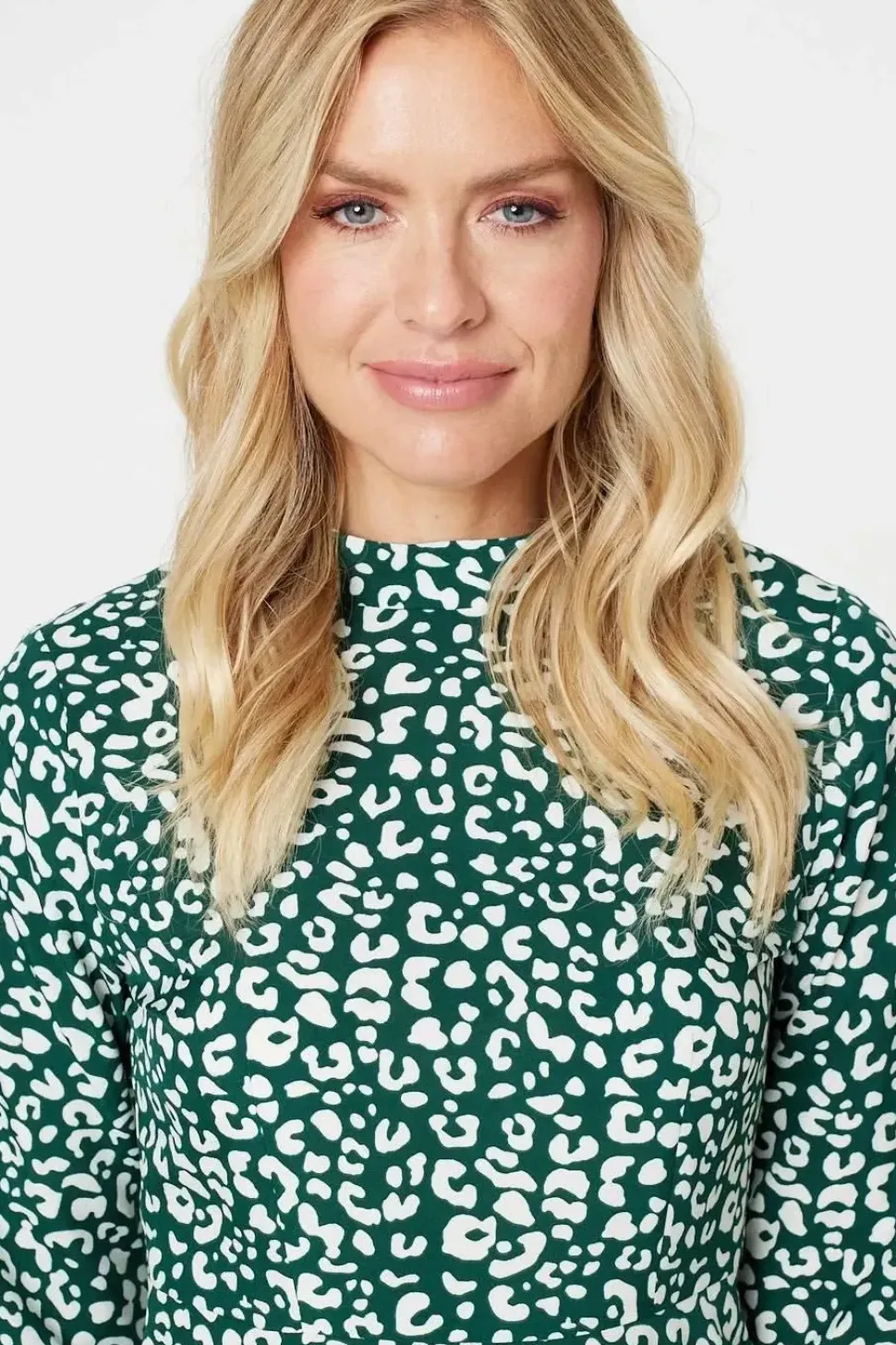 Leopard Print High Neck Tea Dress