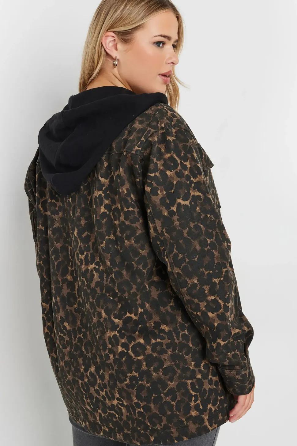 Leopard Print Hooded Shacket