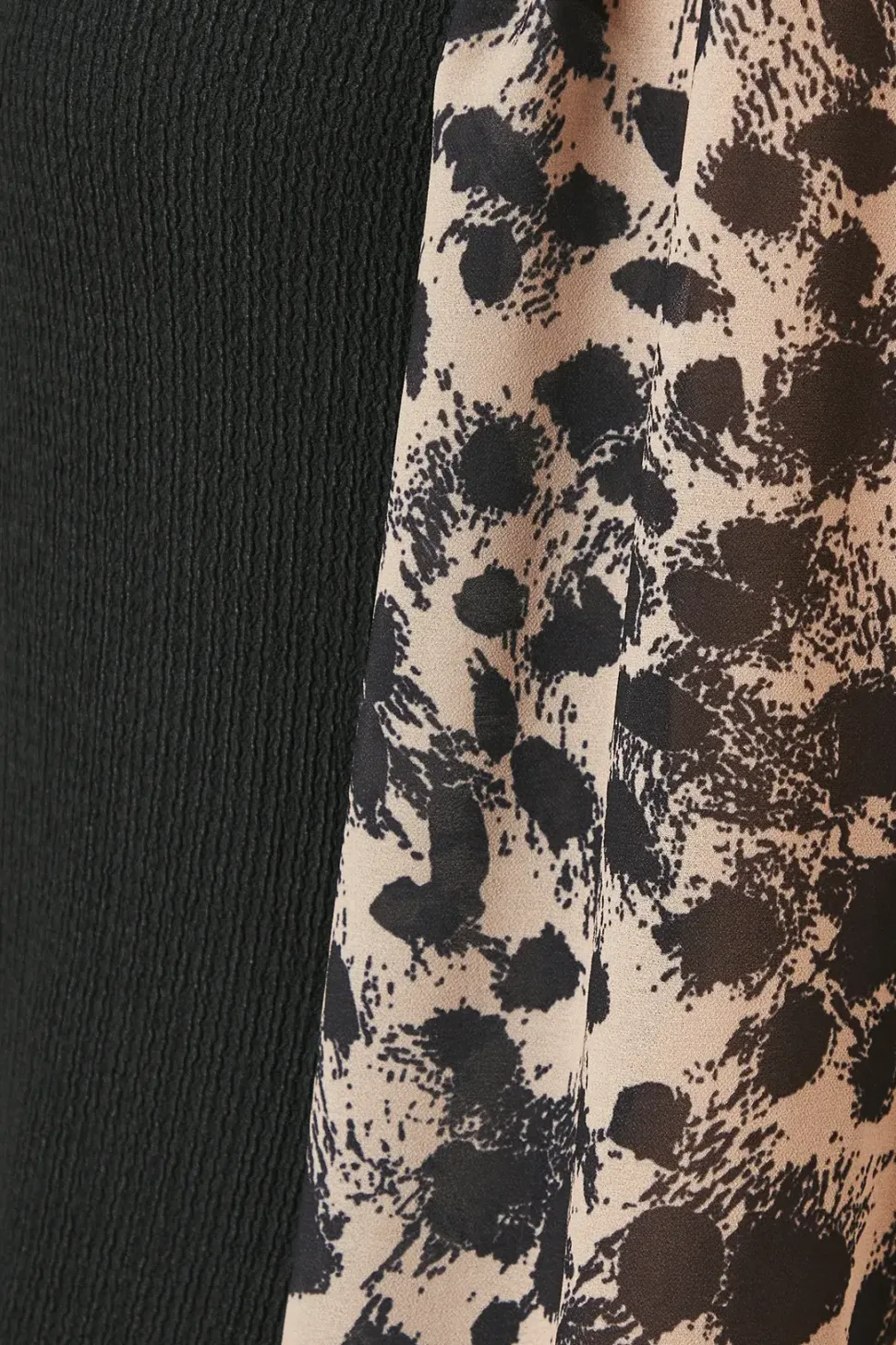 Leopard Print 2IN1 Contrast Sleeve Dress