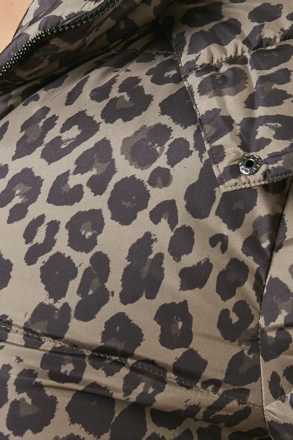 Leopard Print Longline Padded Coat
