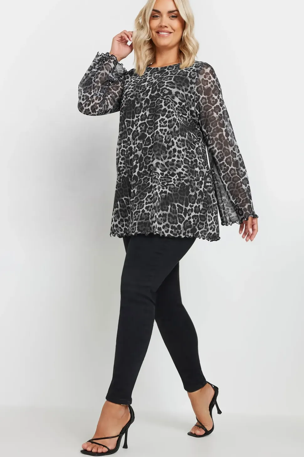 Leopard Print Mesh Top