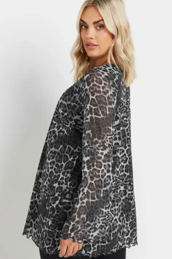 Leopard Print Mesh Top