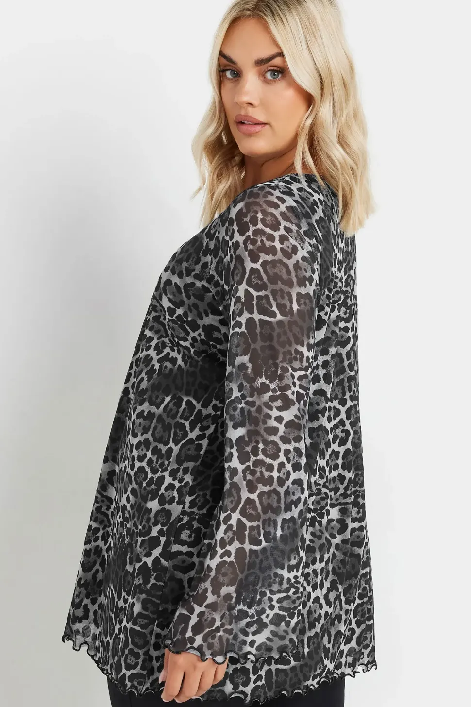 Leopard Print Mesh Top