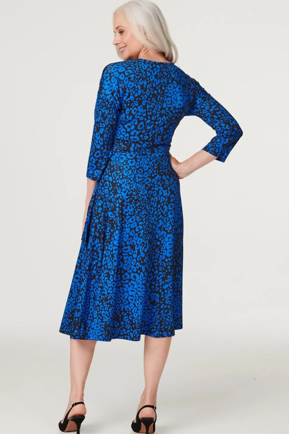 Leopard Print Midi Wrap Dress