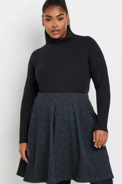 Leopard Print Panelled Skirt