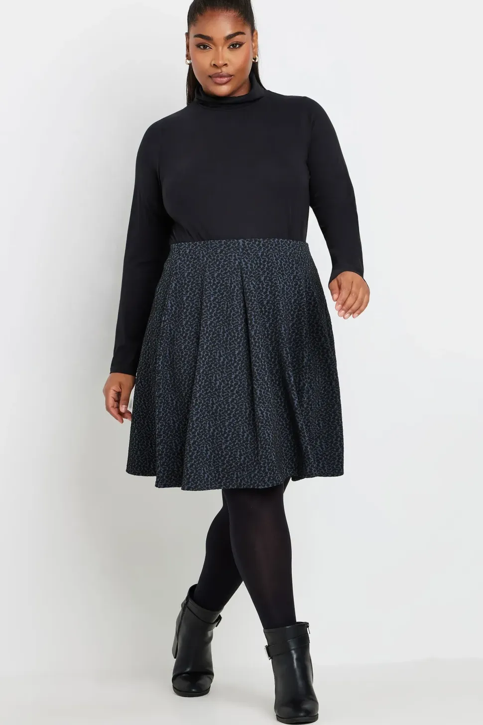 Leopard Print Panelled Skirt