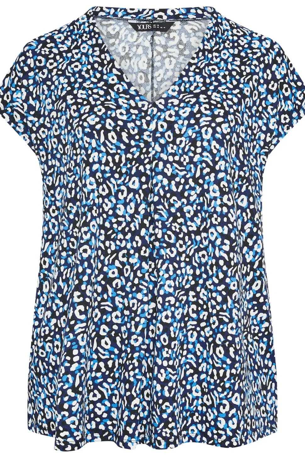 Leopard Print Pleat Front Blouse