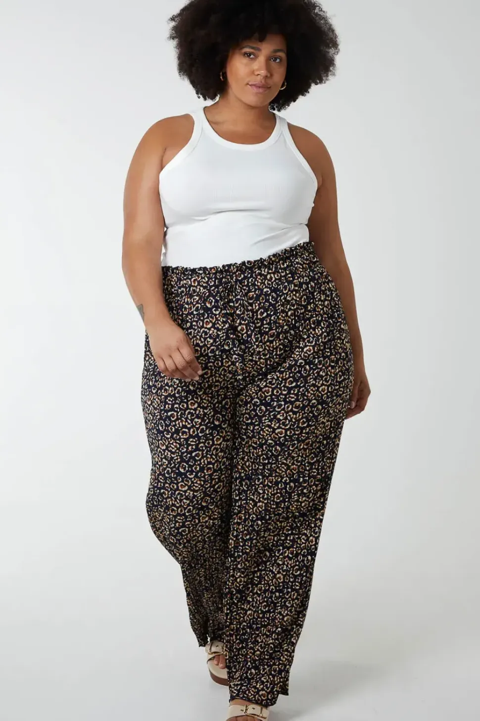 Leopard Print Plisse Culotte