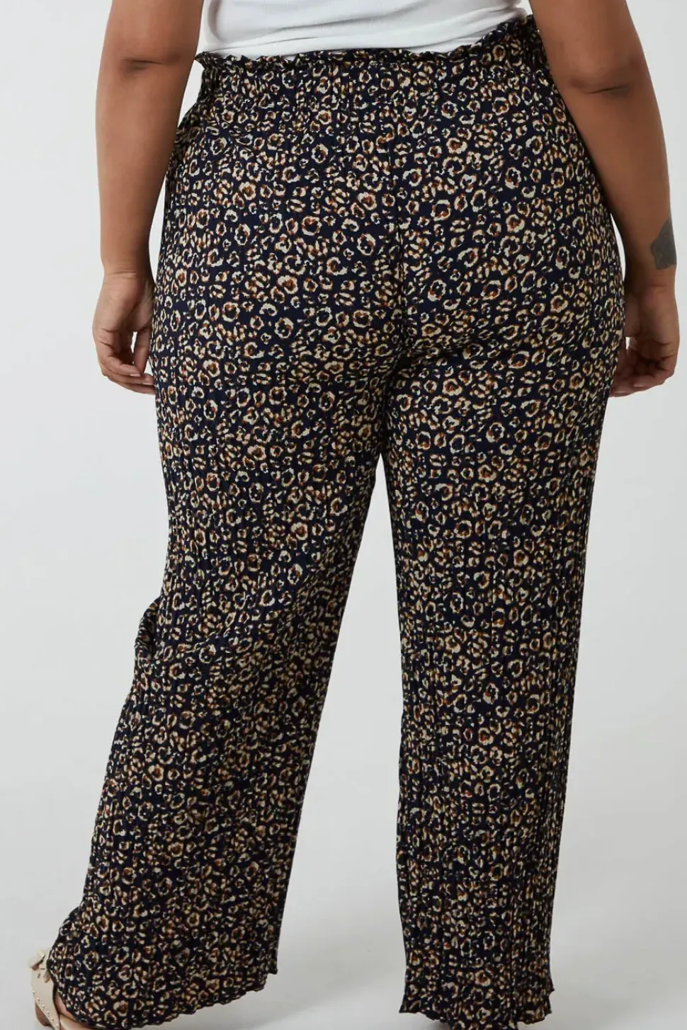 Leopard Print Plisse Culotte