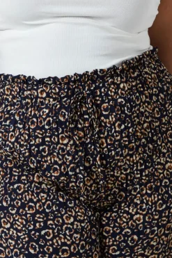 Leopard Print Plisse Culotte