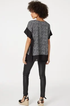 Leopard Print Poncho Blouse Top