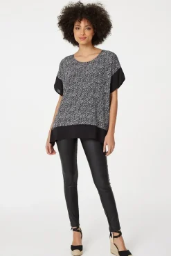 Leopard Print Poncho Blouse Top