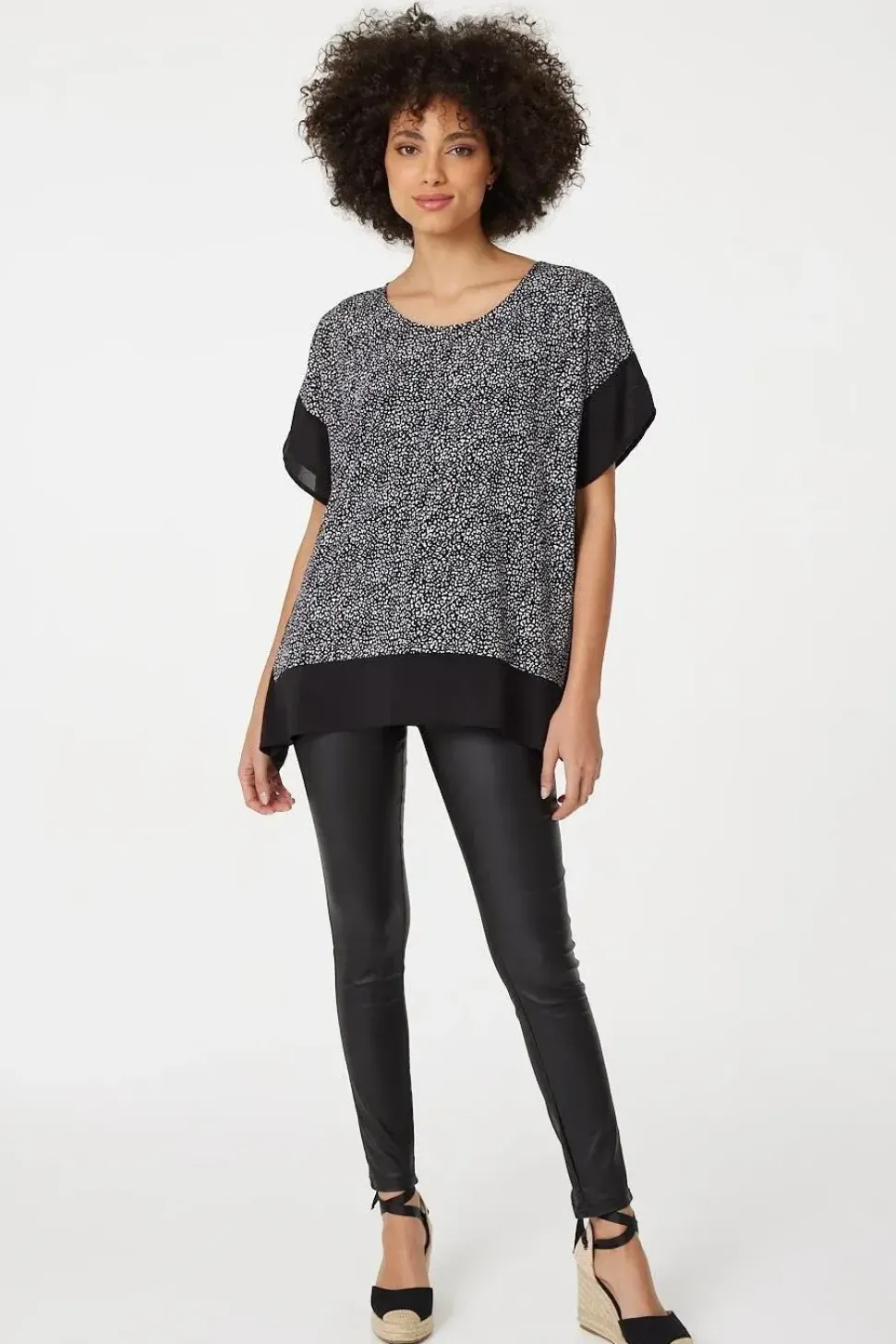 Leopard Print Poncho Blouse Top