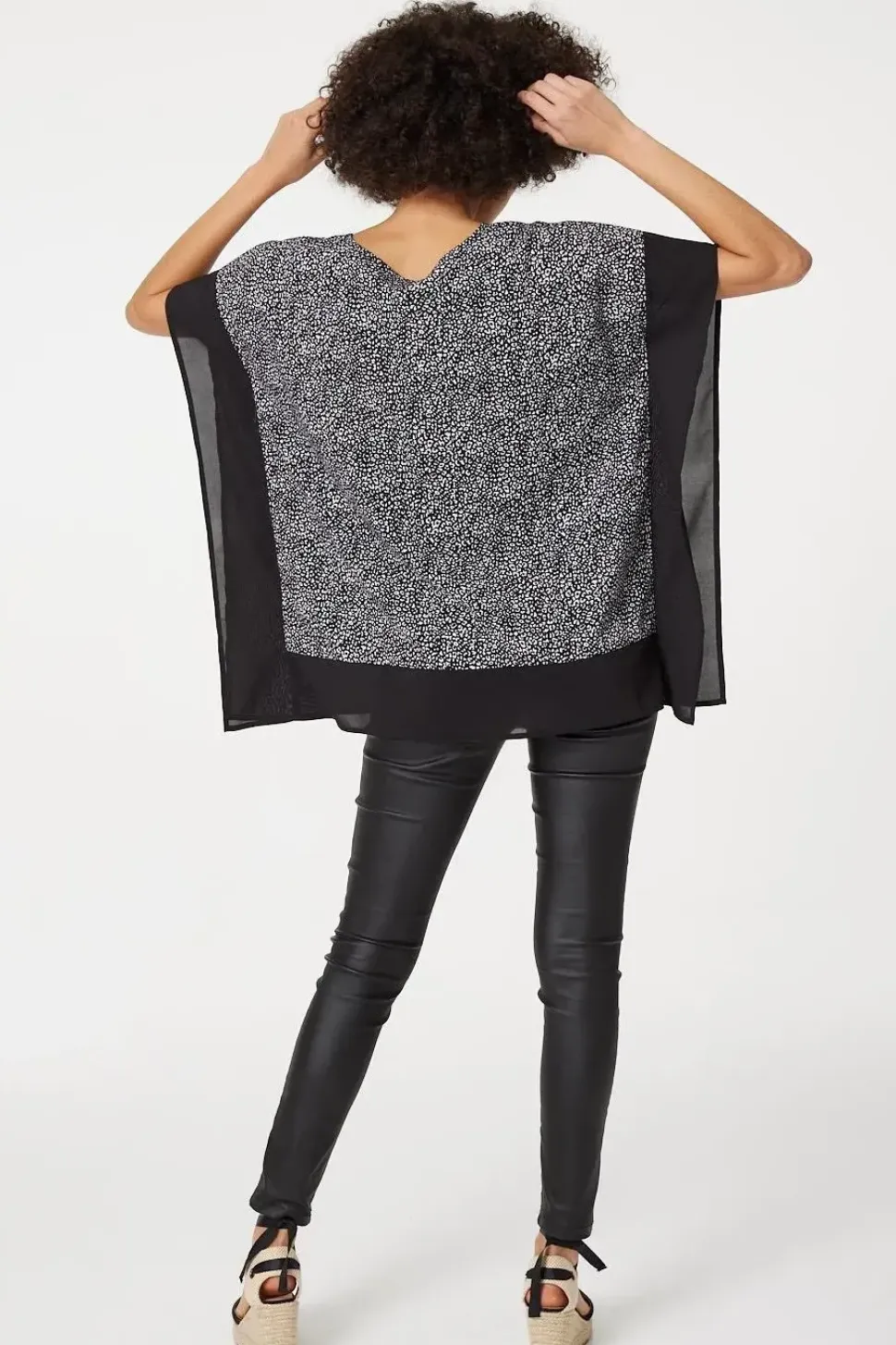 Leopard Print Poncho Blouse Top