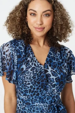 Leopard Print Short Wrap Dress