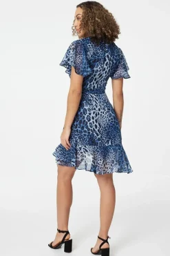 Leopard Print Short Wrap Dress