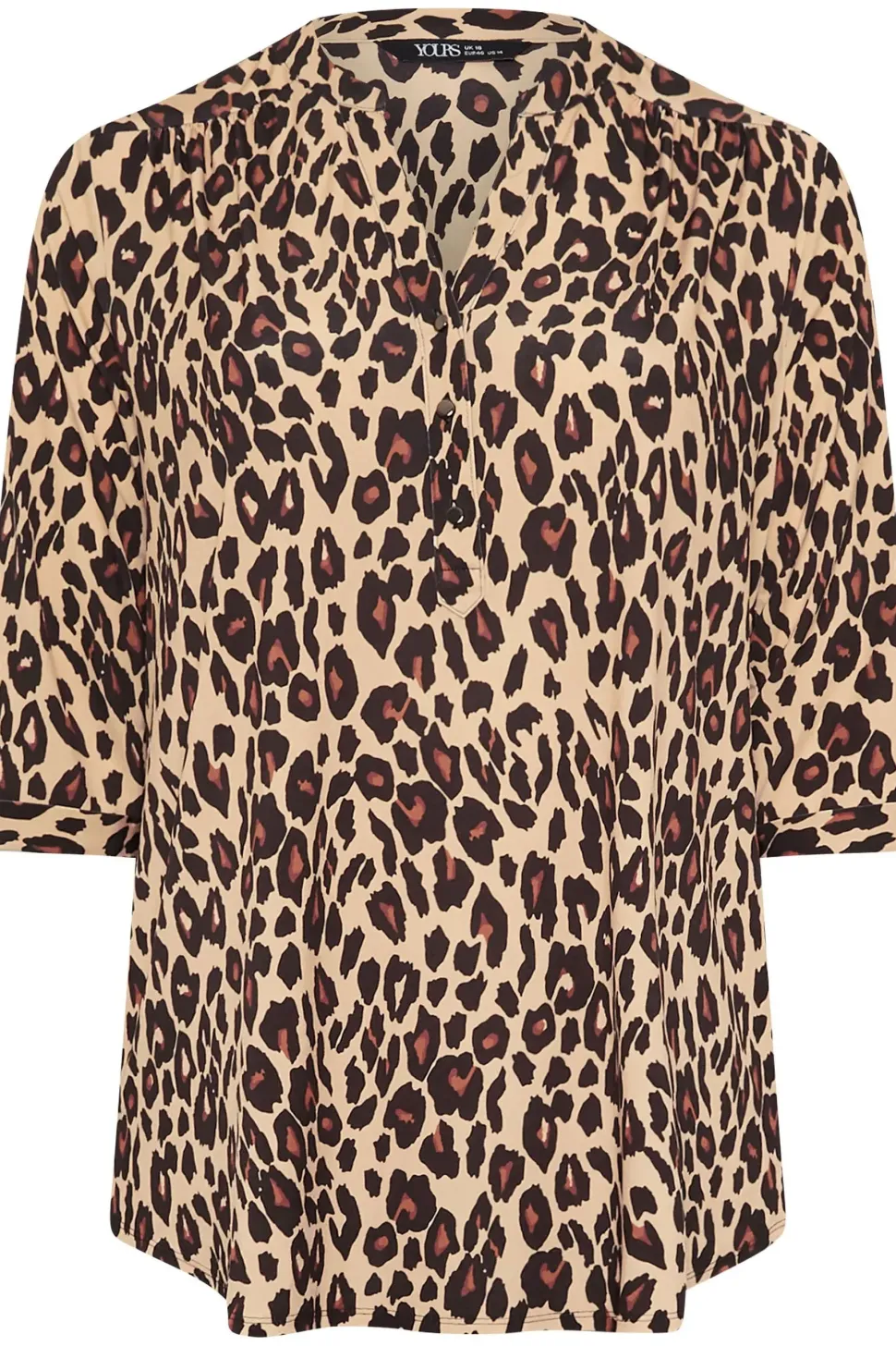Leopard Print 3/4 Sleeve Shirt