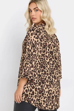 Leopard Print 3/4 Sleeve Shirt