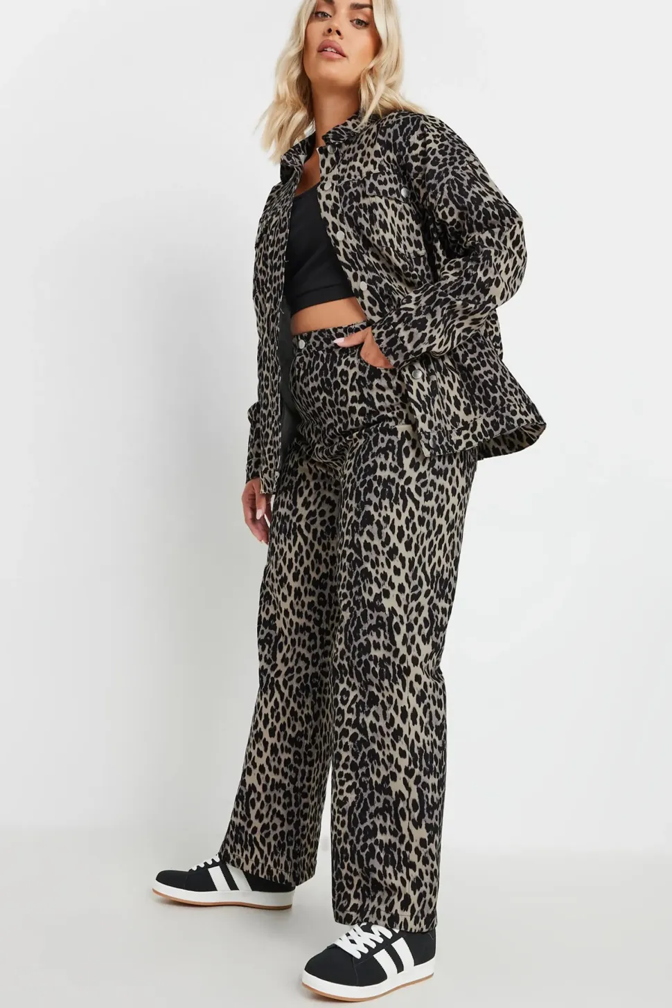 Leopard Print Twill Jacket