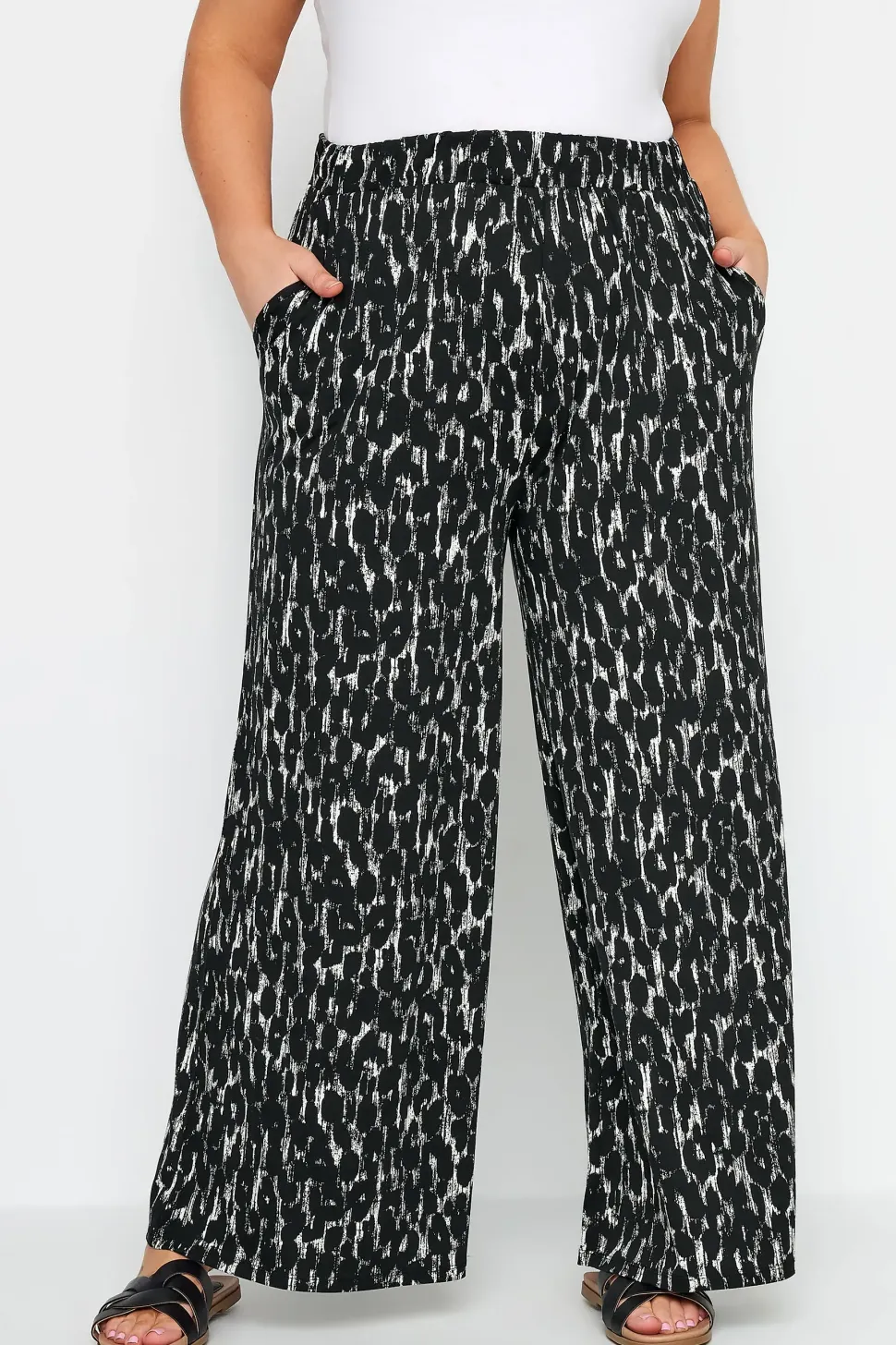 Leopard Print Wide Leg Trousers