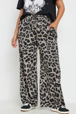 Leopard Print Wide Leg Trousers