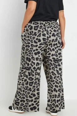Leopard Print Wide Leg Trousers