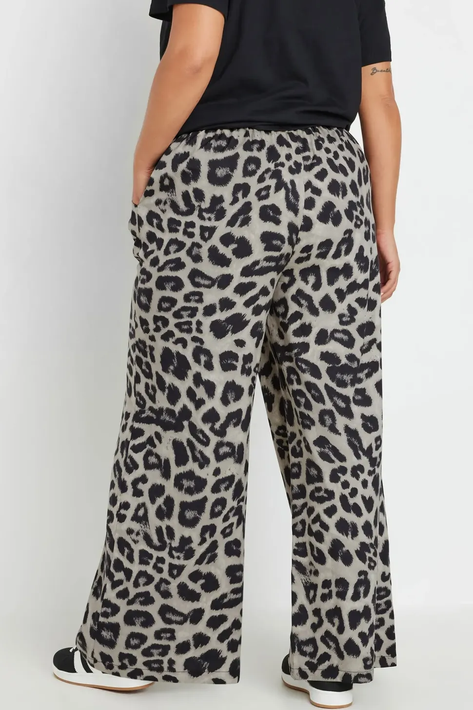 Leopard Print Wide Leg Trousers